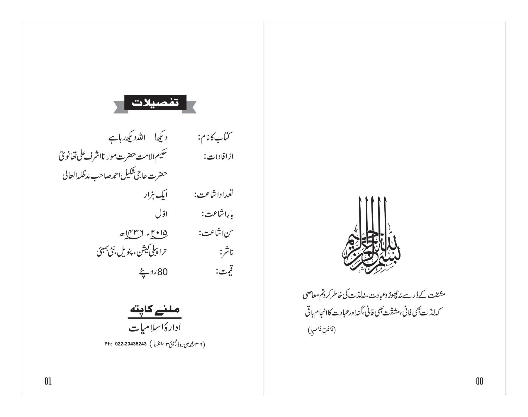 Allah Dekh Raha Hain BY SHAKEEL AHMED SB DB : HIRA PUBLICATION : Free  Download, Borrow, and Streaming : Internet Archive